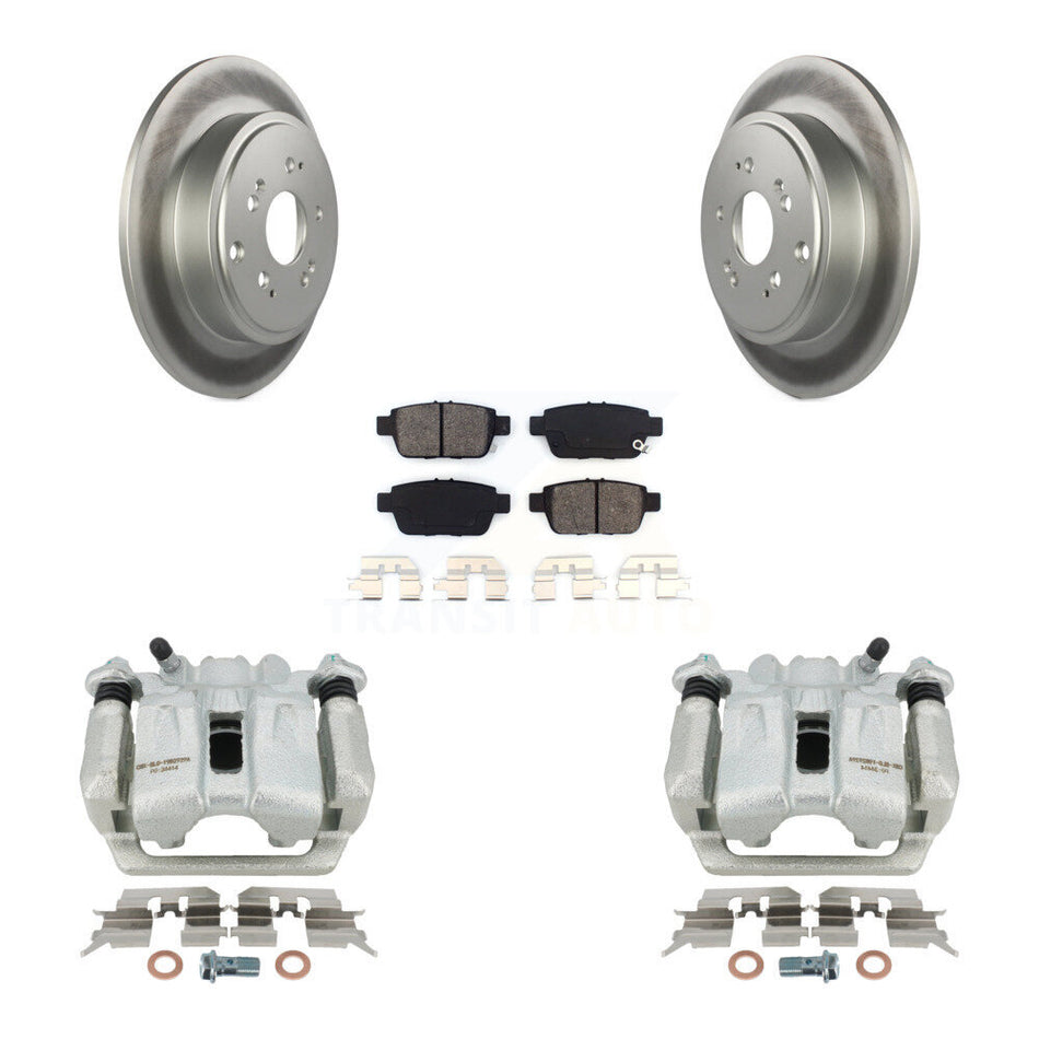Rear Disc Brake Caliper Coated Rotors And Semi-Metallic Pads Kit For 2006-2014 Honda Ridgeline KCG-100270S