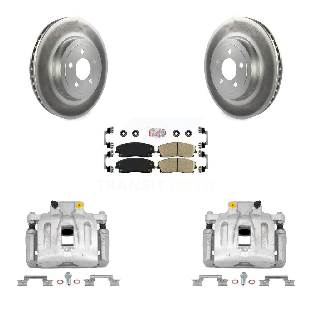 Front Disc Brake Caliper Coated Rotors And Ceramic Pads Kit For Dodge Charger KCG-100271N