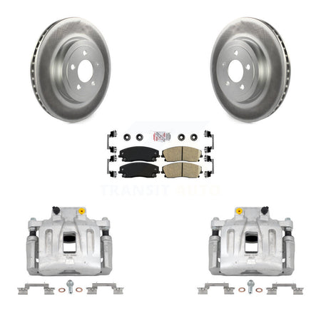 Front Disc Brake Caliper Coated Rotors And Ceramic Pads Kit For Dodge Charger KCG-100271N