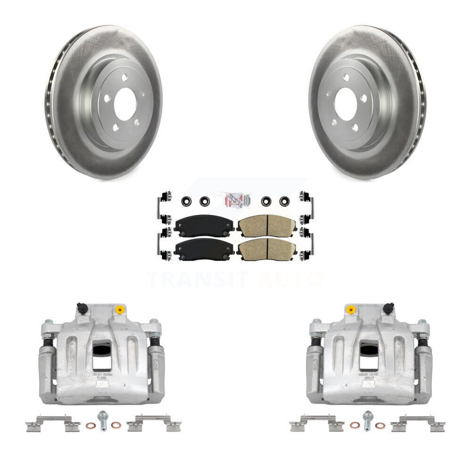 Front Disc Brake Caliper Coated Rotors And Ceramic Pads Kit For Dodge Charger KCG-100271N