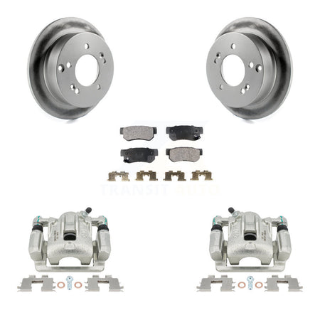 Rear Disc Brake Caliper Coated Rotors And Ceramic Pads Kit For Kia Sportage Hyundai Tucson FWD KCG-100272T by Transit Auto