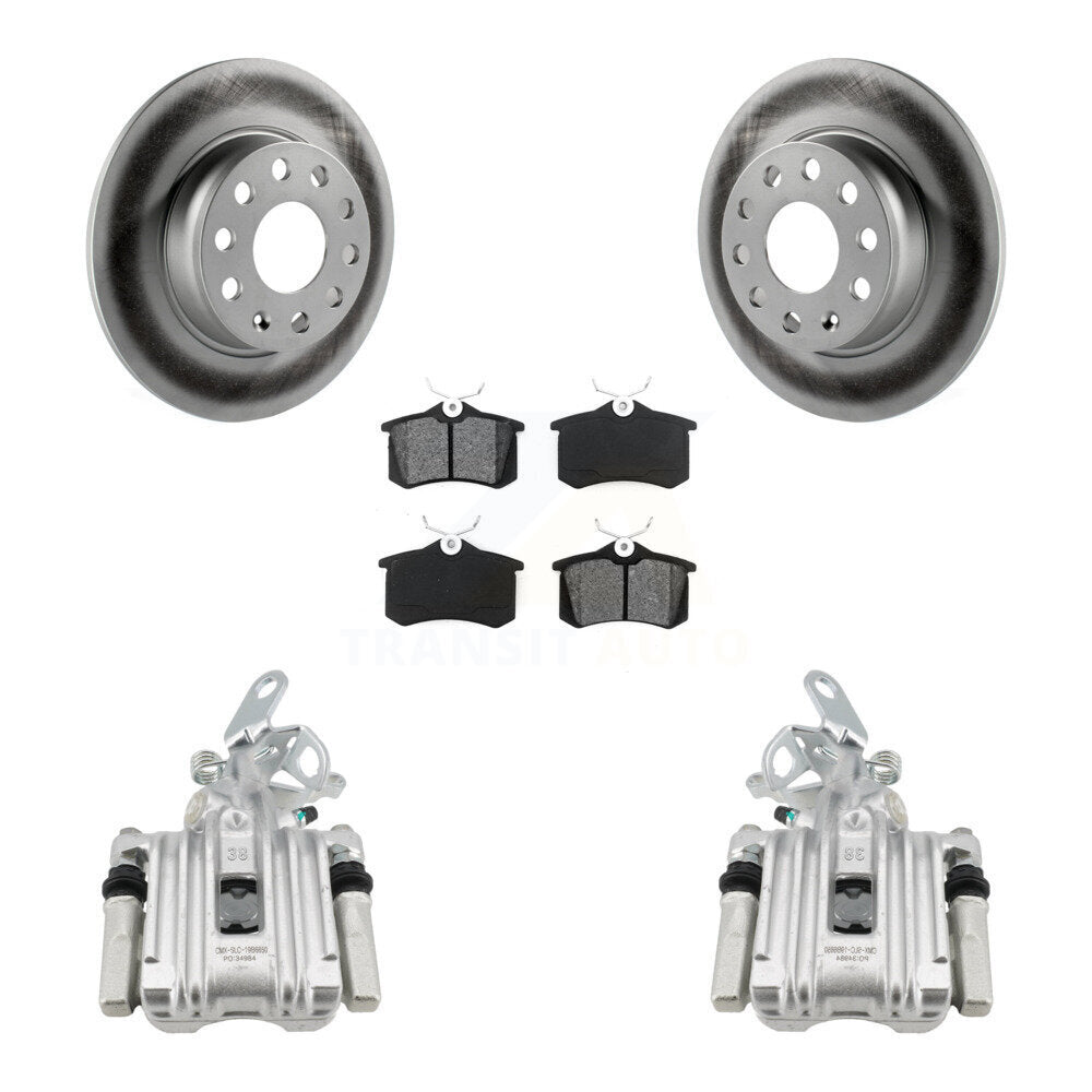 Rear Brake Caliper Coat Rotors Semi-Metallic Pad Kit For 2010-2013 Audi A3 DIESEL engine KCG-100273S