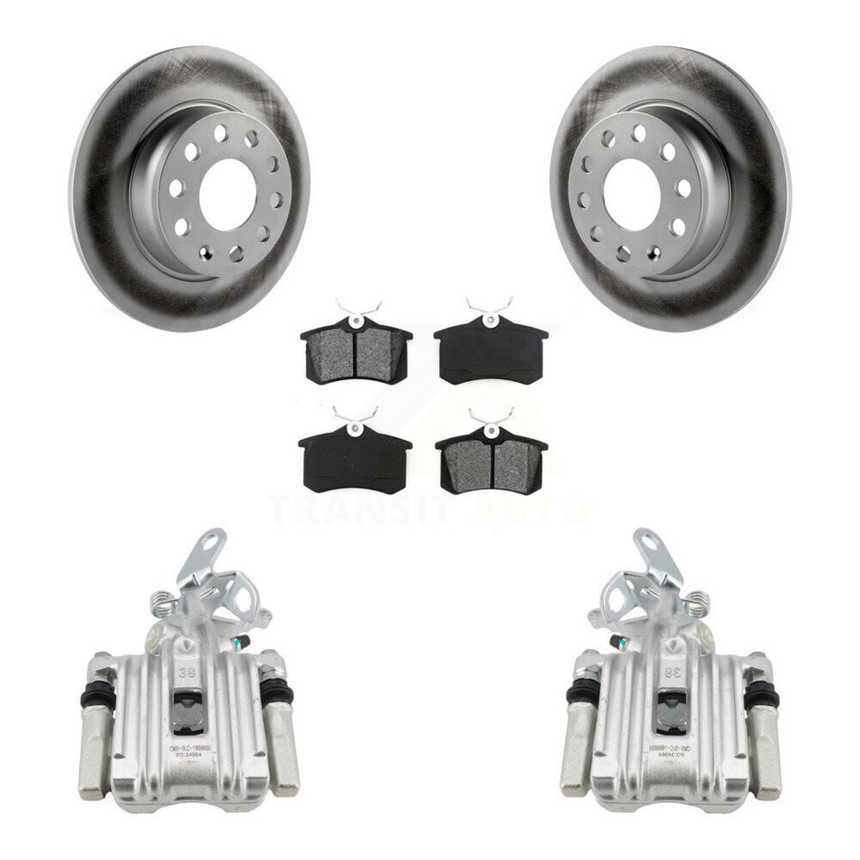 Rear Brake Caliper Coat Rotors Semi-Metallic Pad Kit For 2010-2013 Audi A3 DIESEL engine KCG-100273S