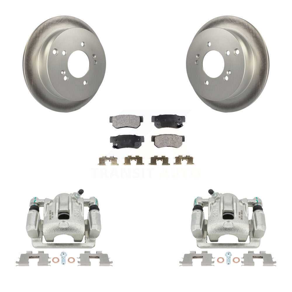 Rear Disc Brake Caliper Coated Rotors And Ceramic Pads Kit For Kia Sportage Hyundai Tucson KCG-100273T by Transit Auto