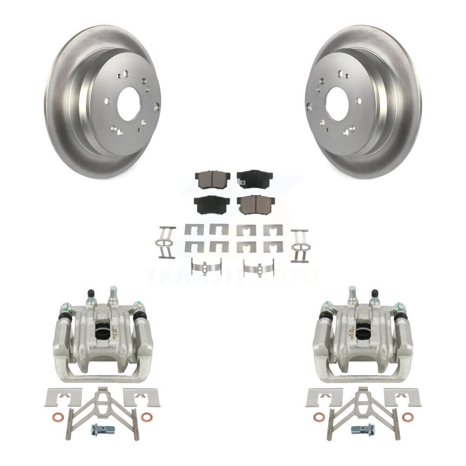 Rear Disc Brake Caliper Coated Rotors And Ceramic Pads Kit For Acura RDX KCG-100274C by Transit Auto