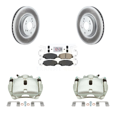 Front Disc Brake Caliper Coated Rotors And Ceramic Pads Kit For 2005-2006 Honda CR-V KCG-100274N