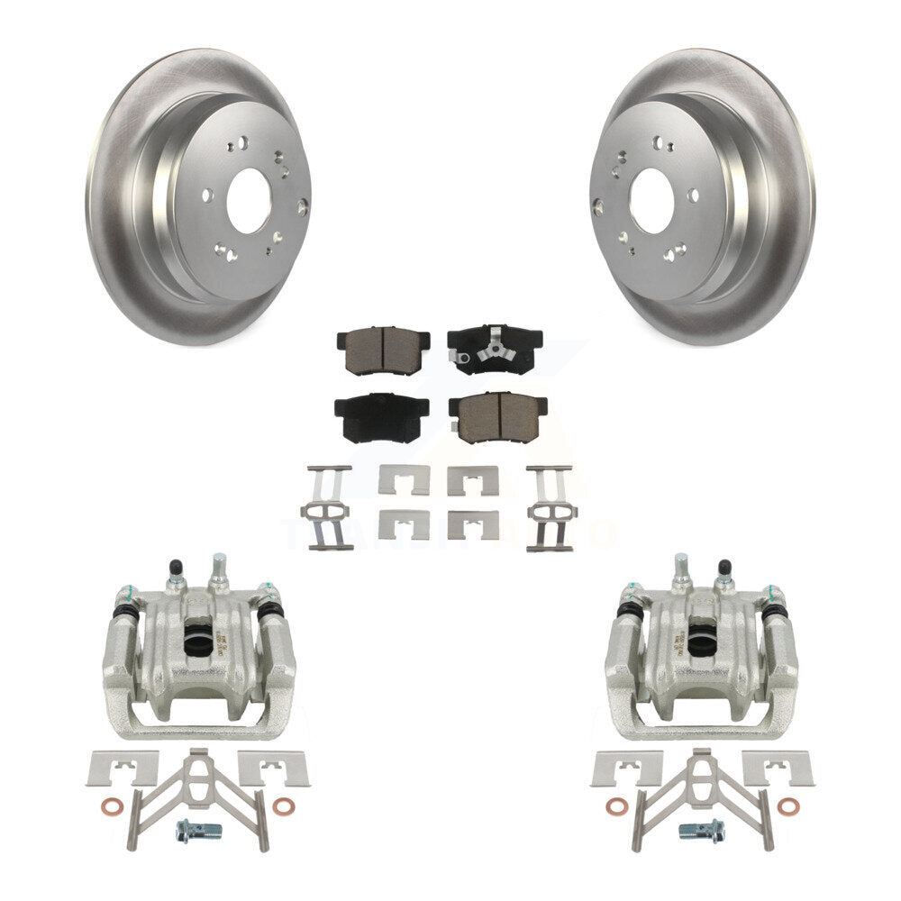 Rear Disc Brake Caliper Coated Rotors And Ceramic Pads Kit For Honda CR-V Acura RDX KCG-100275C by Transit Auto