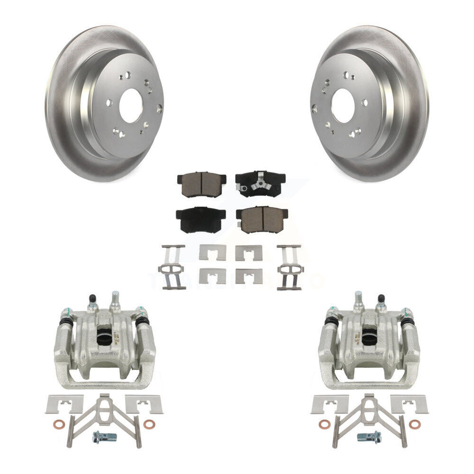 Rear Disc Brake Caliper Coated Rotors And Ceramic Pads Kit For Honda CR-V Acura RDX KCG-100275C