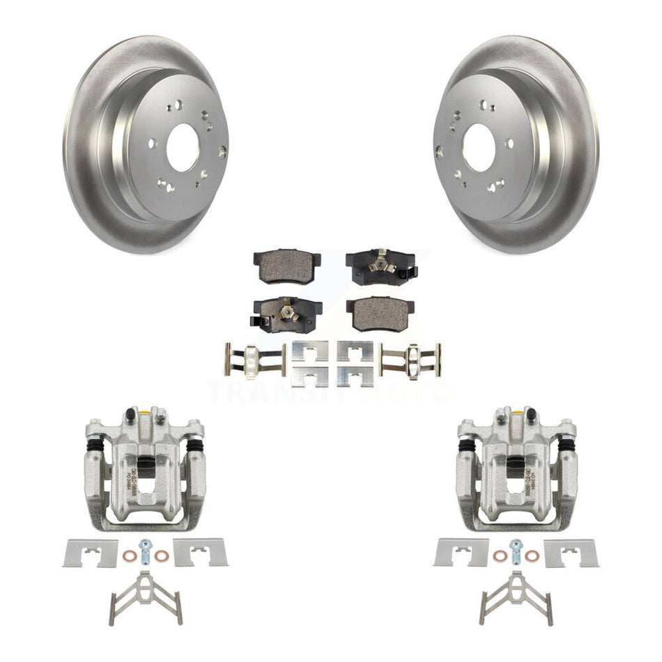 Rear Disc Brake Caliper Coated Rotors And Semi-Metallic Pad Kit For Honda CR-V Acura RDX KCG-100275P