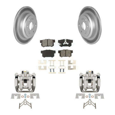 Rear Disc Brake Caliper Coat Rotor & Semi-Metallic Pad Kit For 2012-2015 Honda Crosstour KCG-100275S