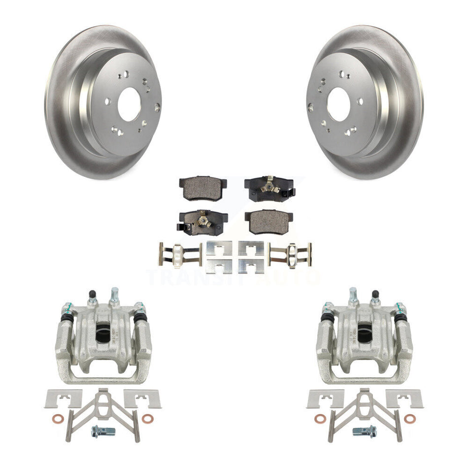 Rear Disc Brake Caliper Coated Rotors And Semi-Metallic Pads Kit For 2005-2006 Honda CR-V KCG-100276P