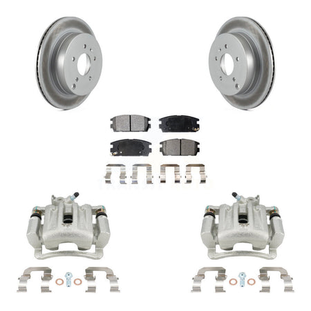 Rear Brake Caliper Coat Rotor Semi-Metallic Pad Kit For Chevrolet Equinox Pontiac Saturn KCG-100277P