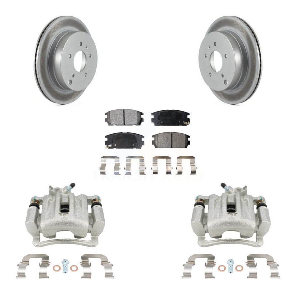 Rear Brake Caliper Coat Rotor Semi-Metallic Pad Kit For Chevrolet Equinox Pontiac Saturn KCG-100277P