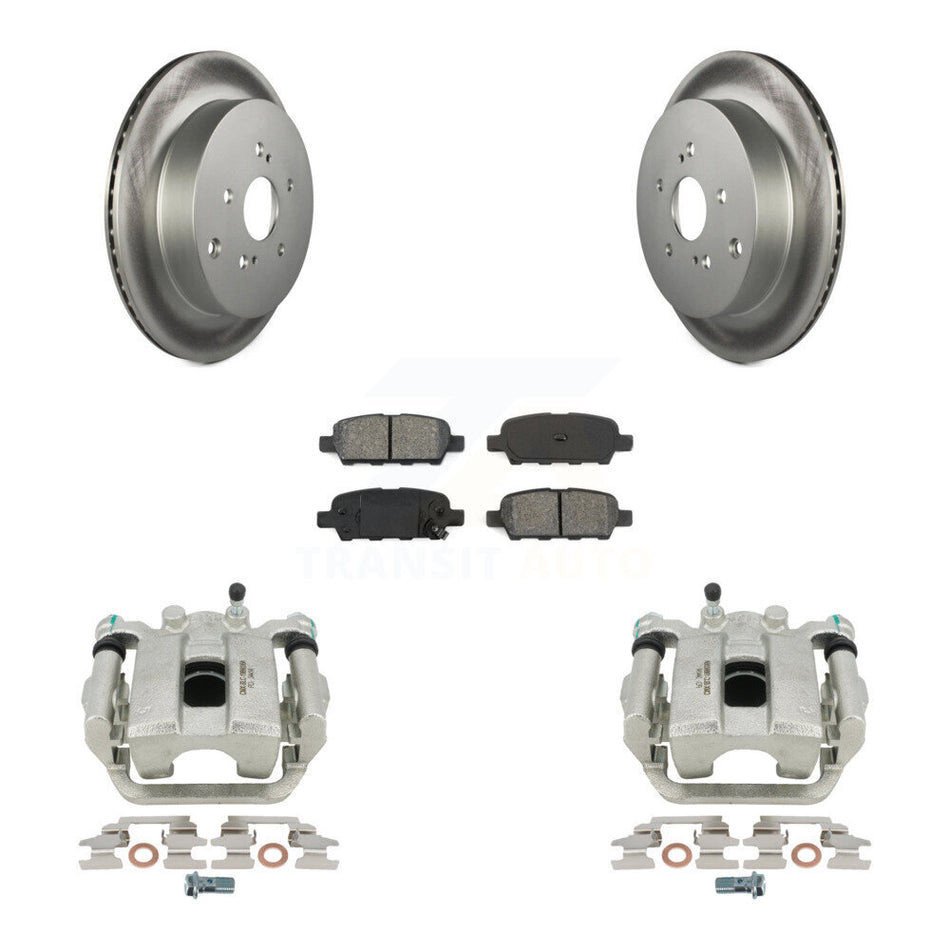 Rear Disc Brake Caliper Coated Rotors And Semi-Metallic Pads Kit For 2009-2013 Suzuki Grand Vitara KCG-100277S by Transit Auto