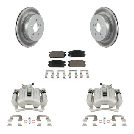 Rear Brake Caliper Coat Rotors Ceramic Pad Kit For Chevrolet Equinox Pontiac Torrent Vue KCG-100278C