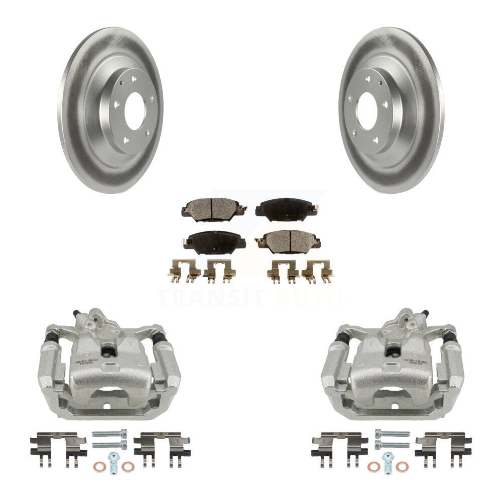Rear Disc Brake Caliper Coated Rotors And Ceramic Pads Kit For 2016-2022 Mazda CX-5 KCG-100278T
