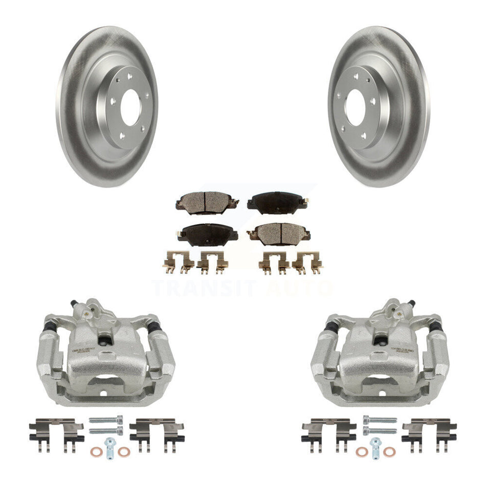Rear Disc Brake Caliper Coated Rotors And Ceramic Pads Kit For 2016-2022 Mazda CX-5 KCG-100278T