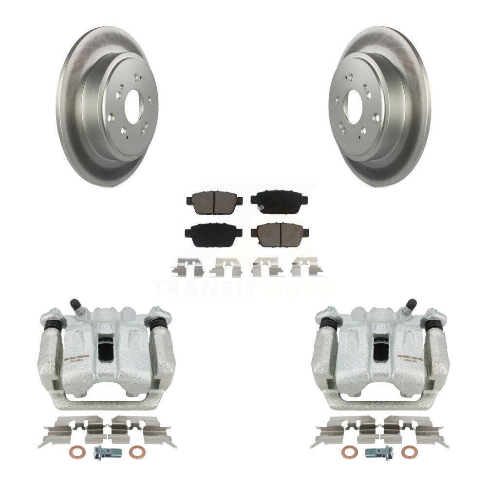 Rear Disc Brake Caliper Coated Rotors And Ceramic Pads Kit For 2006-2014 Honda Ridgeline KCG-100279C by Transit Auto