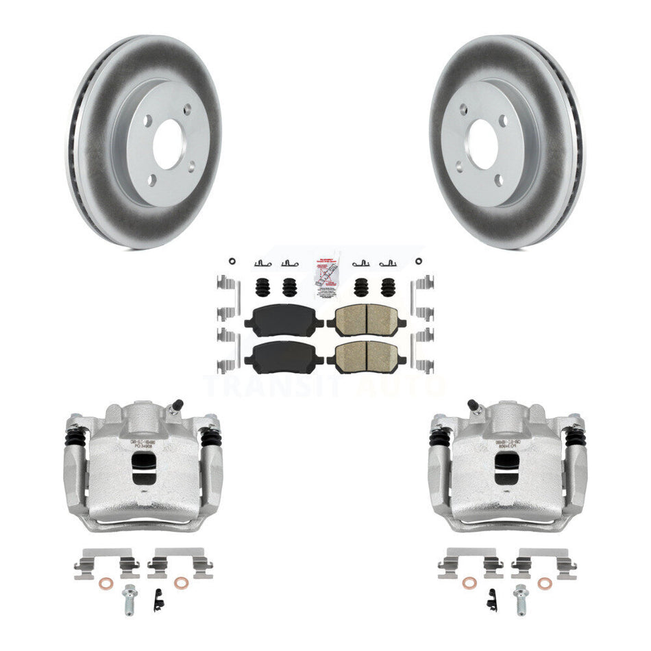 Front Brake Caliper Coat Rotor & Ceramic Pad Kit For Saturn Ion Chevrolet Cobalt Pontiac KCG-100279N