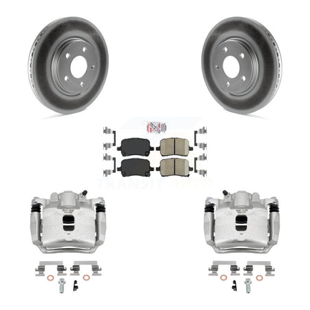 Front Brake Caliper Coat Rotor Ceramic Pad Kit For Pontiac Pursuit With Rear Disc Brakes KCG-100280N