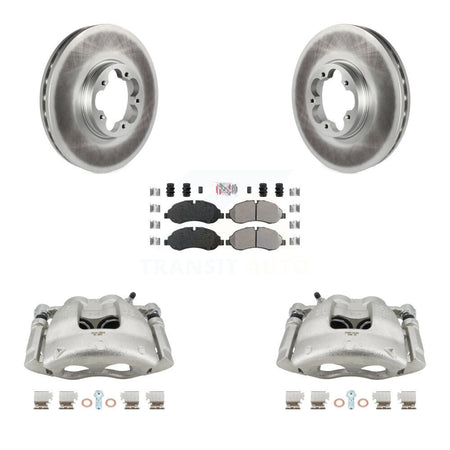 Front Brake Caliper Coat Rotors & Semi-Metallic Pad Kit For Ford Transit-250 Transit-150 KCG-100281N