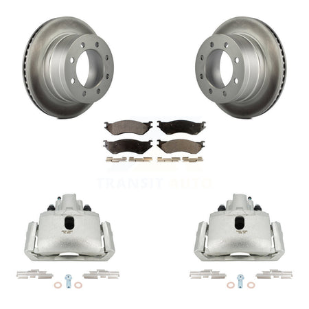 Rear Disc Brake Caliper Coat Rotors Ceramic Pad Kit For Dodge Ram 1500 With 8 Lug Wheels KCG-100281T