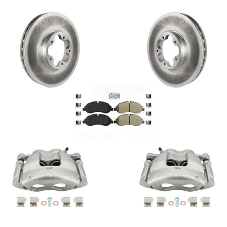 Front Brake Caliper Coat Rotors & Semi-Metallic Pad Kit For Ford Transit-250 Transit-150 KCG-100282N