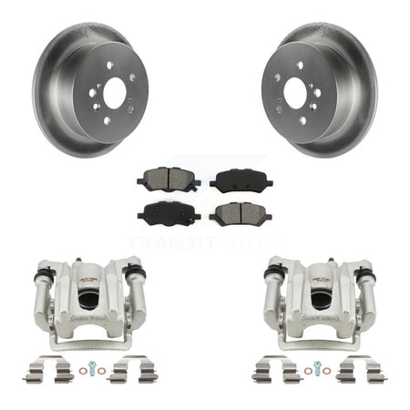 Rear Disc Brake Caliper Coat Rotors And Semi-Metallic Pad Kit For 2009-2016 Toyota Venza KCG-100282S