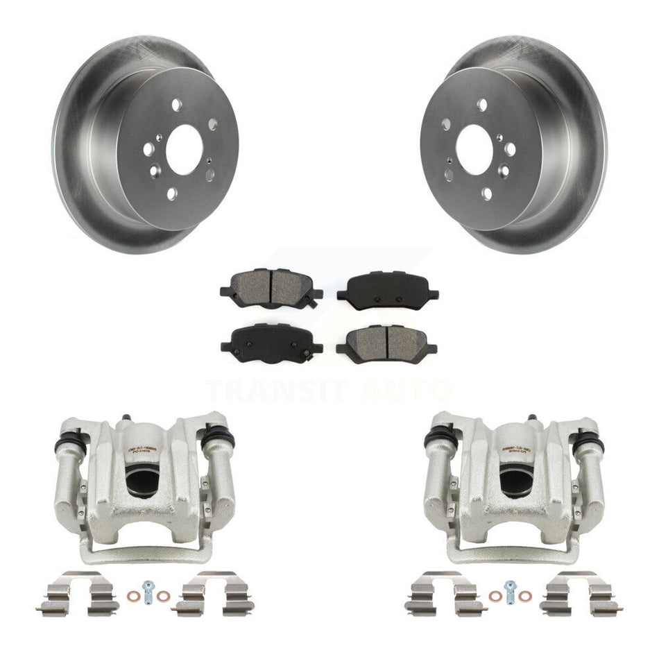 Rear Disc Brake Caliper Coat Rotors And Semi-Metallic Pad Kit For 2009-2016 Toyota Venza KCG-100282S