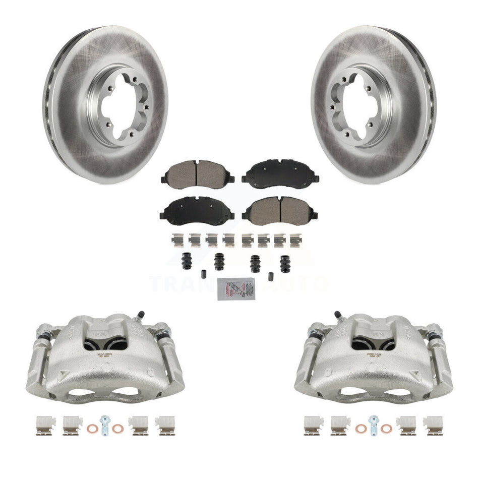 Front Brake Caliper Coat Rotors & Semi-Metallic Pad Kit For Ford Transit-250 Transit-150 KCG-100283N