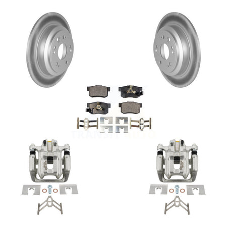 Rear Disc Brake Caliper Coat Rotor & Semi-Metallic Pad Kit For 2012-2015 Honda Crosstour KCG-100283P