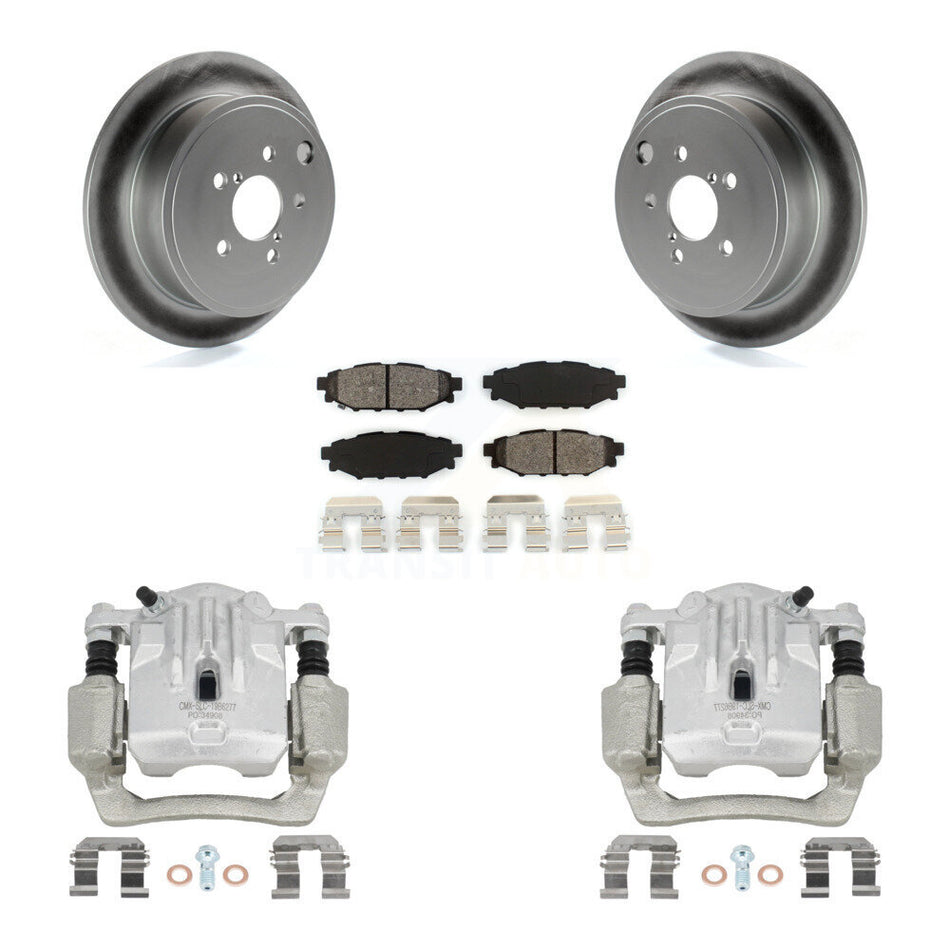 Rear Disc Brake Caliper Coated Rotor And Semi-Metallic Pad Kit For Subaru Outback Legacy KCG-100284S