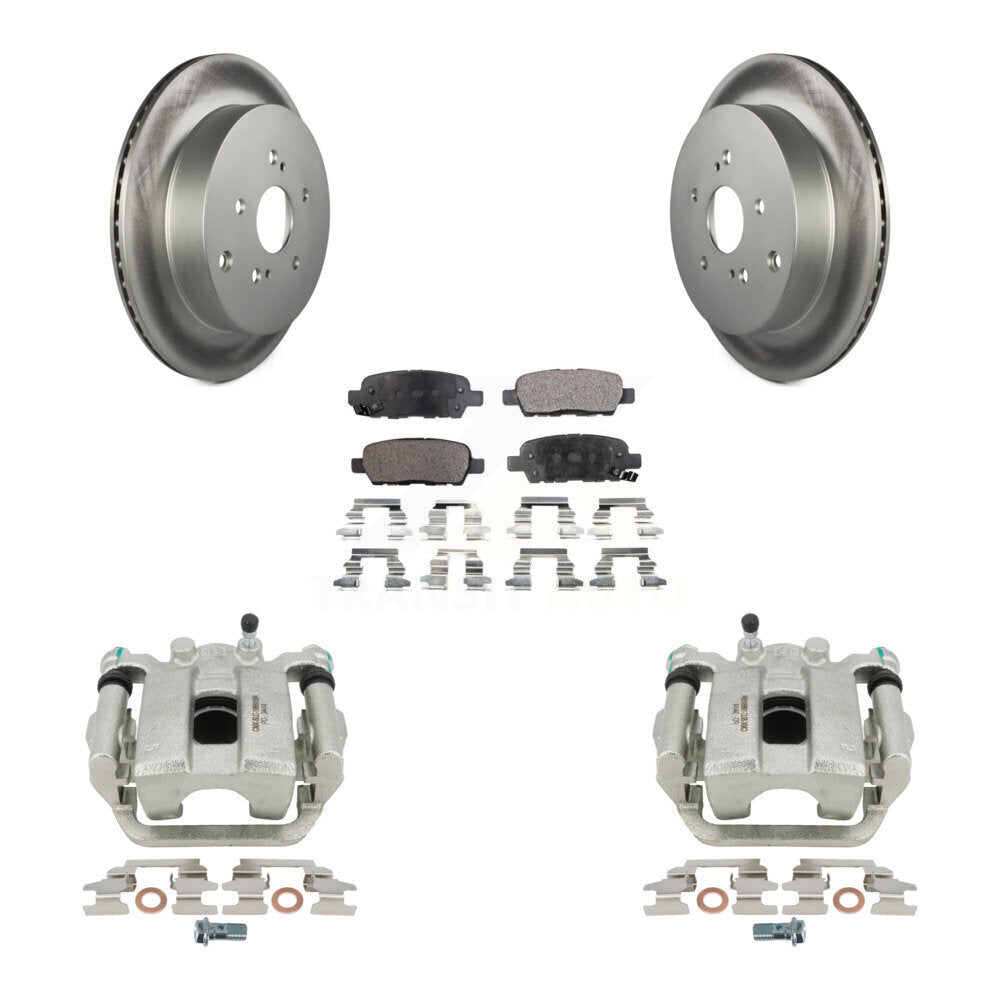 Rear Disc Brake Caliper Coated Rotors And Semi-Metallic Pads Kit For 2009-2013 Suzuki Grand Vitara KCG-100285P by Transit Auto