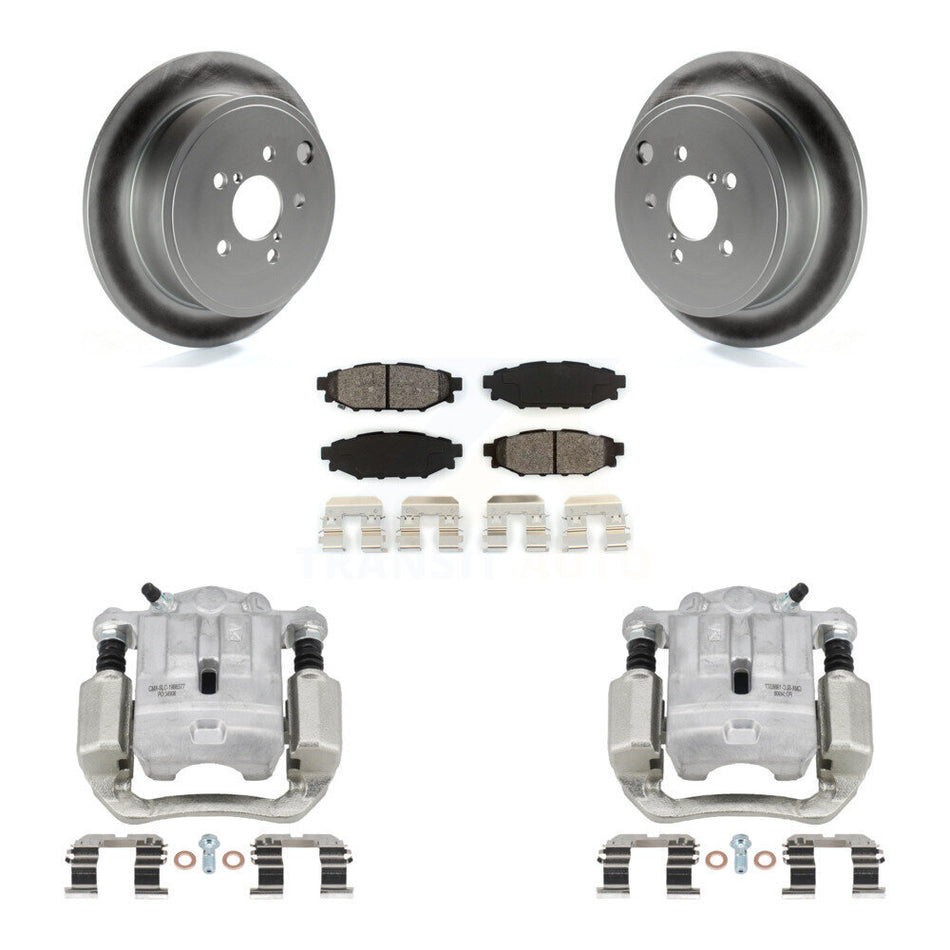 Rear Disc Brake Caliper Coated Rotors And Semi-Metallic Pads Kit For Subaru Legacy KCG-100285S