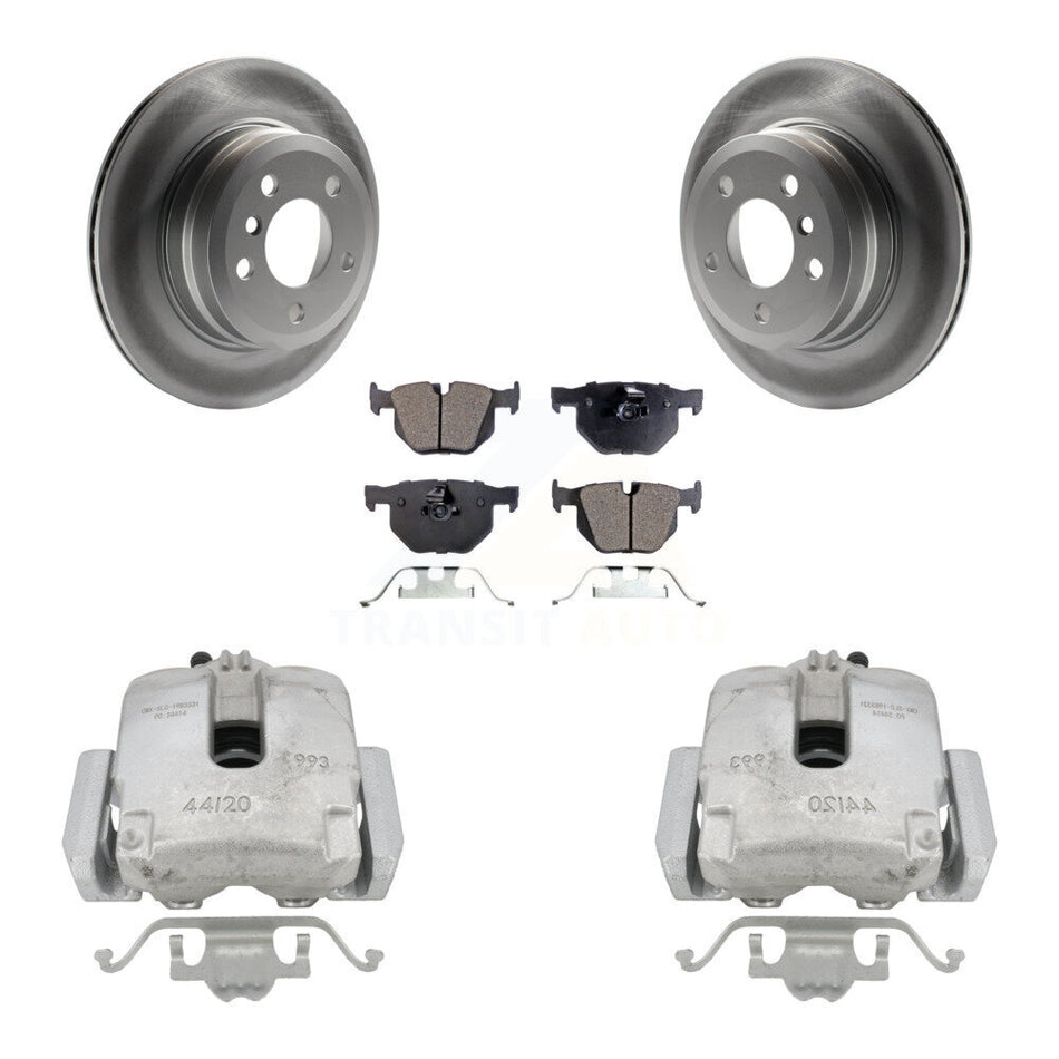 Rear Disc Brake Caliper Coated Rotors And Semi-Metallic Pads Kit For BMW X5 X6 KCG-100286P