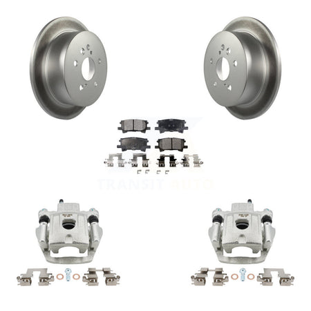 Rear Brake Caliper Coat Rotors & Ceramic Pad Kit For Lexus RX350 RX330 Toyota Highlander KCG-100286T