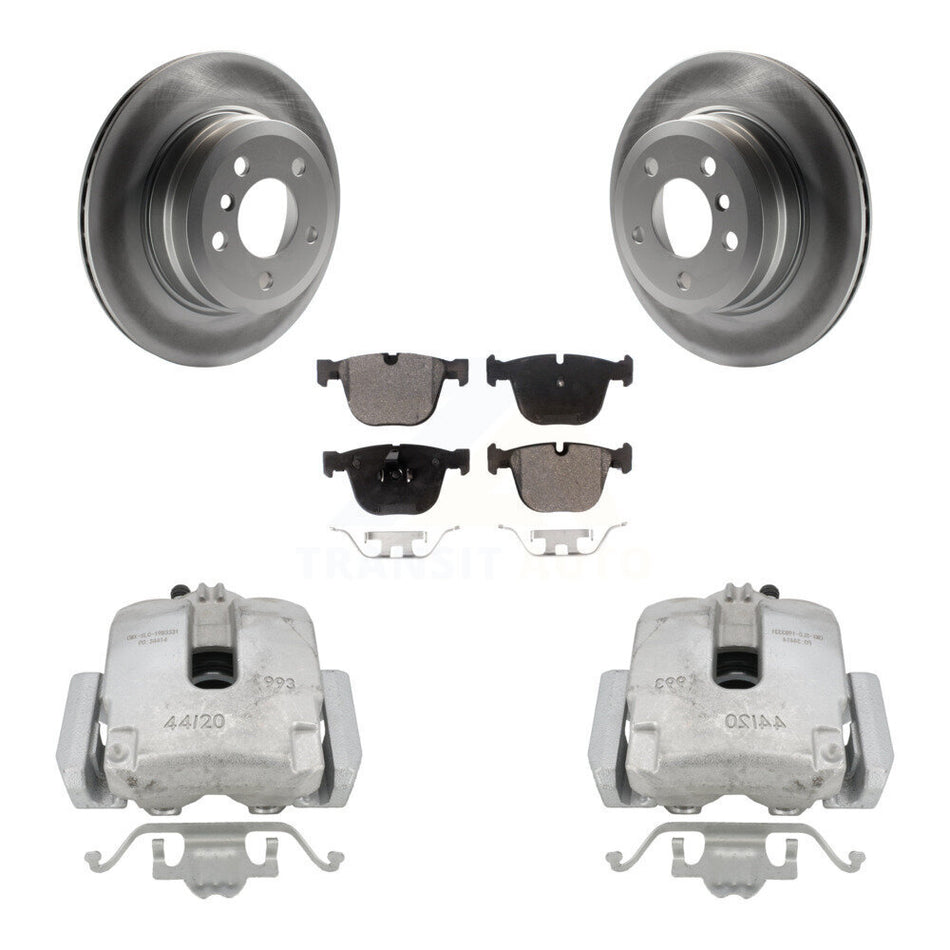 Rear Disc Brake Caliper Coated Rotors And Semi-Metallic Pads Kit For 2009 BMW X6 xDrive35i with 3.0L From 10 08 KCG-100287P