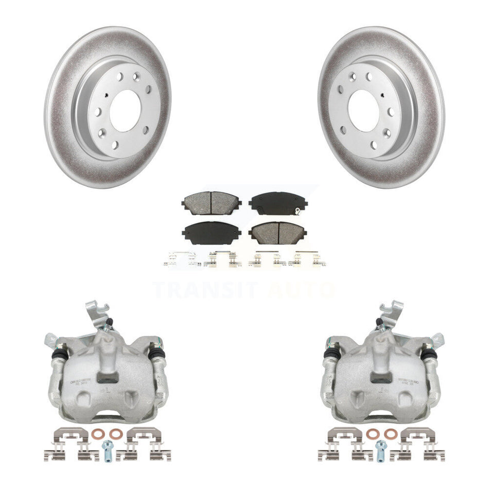 Rear Disc Brake Caliper Coated Rotors And Semi-Metallic Pads Kit For 2014-2016 Mazda 3 Sport Vehicles Manufactured In Japan 2.5L/2.0L KCG-100287S