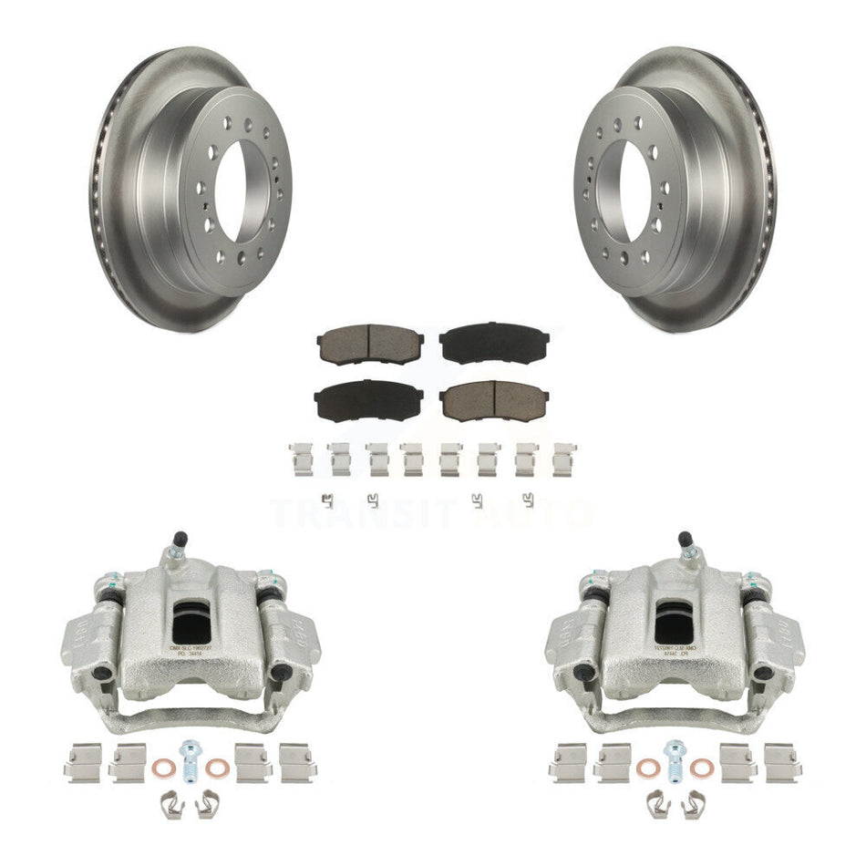 Rear Disc Brake Caliper Coated Rotors And Ceramic Pads Kit For 2010-2014 Toyota FJ Cruiser KCG-100289C by Transit Auto