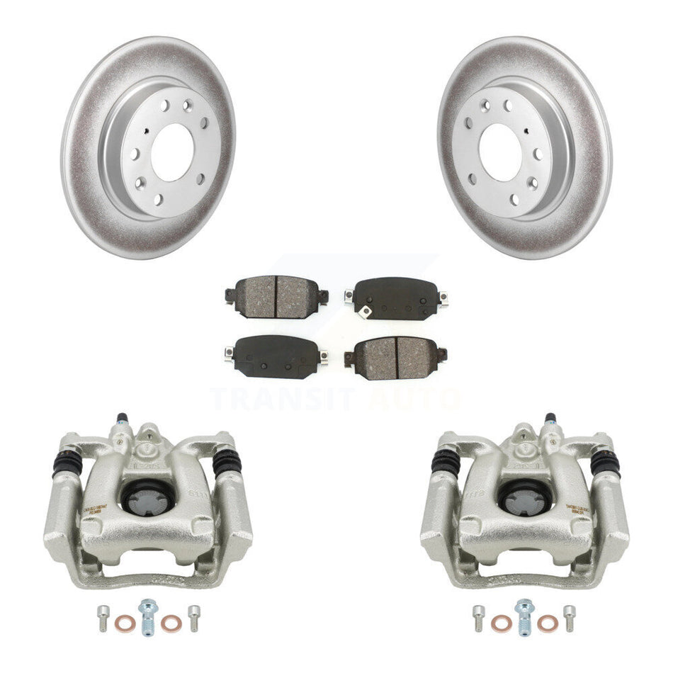 Rear Disc Brake Caliper Coated Rotors And Semi-Metallic Pads Kit For Mazda 3 Sport KCG-100289S