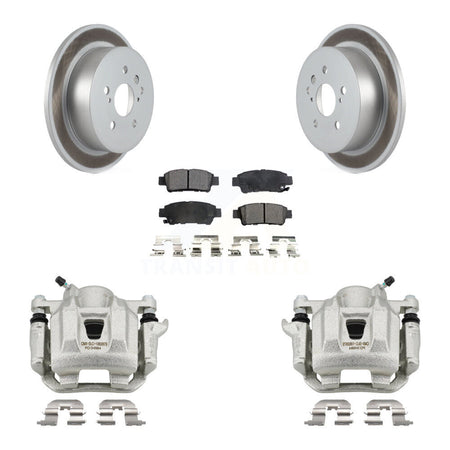 Rear Disc Brake Caliper Coated Rotors And Ceramic Pads Kit For 2004-2010 Toyota Sienna KCG-100289T