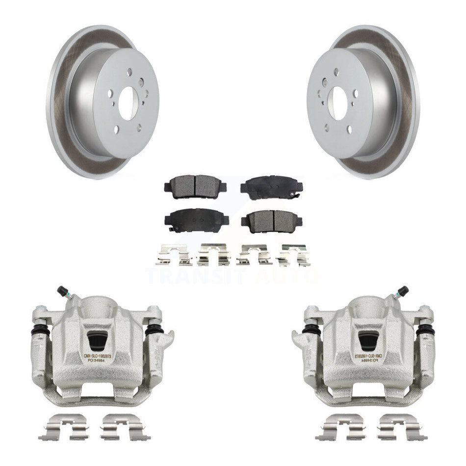 Rear Disc Brake Caliper Coated Rotors And Ceramic Pads Kit For 2004-2010 Toyota Sienna KCG-100289T