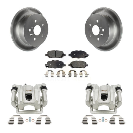 Rear Disc Brake Caliper Coat Rotors And Semi-Metallic Pad Kit For 2009-2016 Toyota Venza KCG-100290P