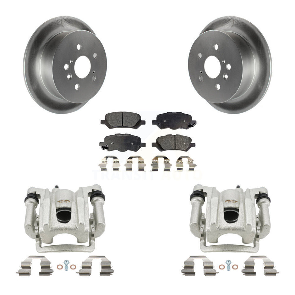 Rear Disc Brake Caliper Coat Rotors And Semi-Metallic Pad Kit For 2009-2016 Toyota Venza KCG-100290P