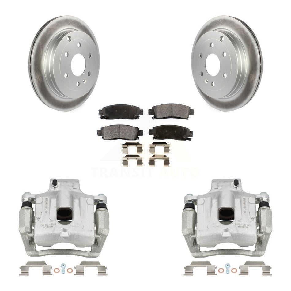 Rear Brake Caliper Coat Rotor And Ceramic Pad Kit For GMC Acadia Buick Enclave Chevrolet KCG-100290T