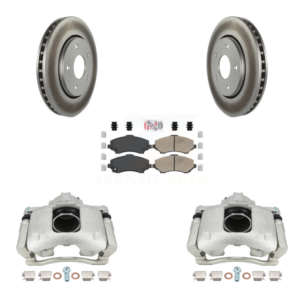 Front Disc Brake Caliper Coated Rotors And Ceramic Pads Kit For 2009-2011 Dodge Journey KCG-100291N by Transit Auto