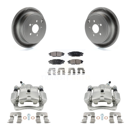 Rear Disc Brake Caliper Coat Rotor Semi-Metallic Pad Kit For Subaru Impreza Forester WRX KCG-100291P