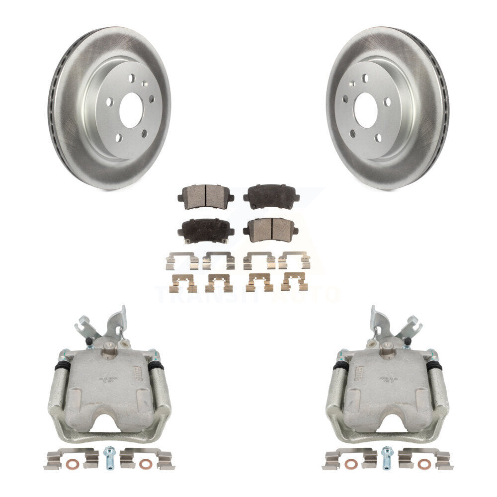 Rear Disc Brake Caliper Coated Rotors And Ceramic Pads Kit For Chevrolet Impala Buick LaCrosse Malibu Regal Cadillac XTS KCG-100291T by Transit Auto