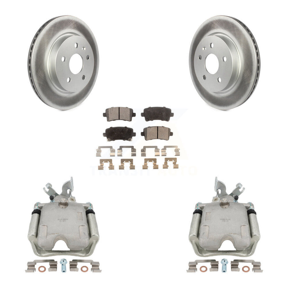 Rear Disc Brake Caliper Coated Rotors And Ceramic Pads Kit For Chevrolet Impala Buick LaCrosse Malibu Regal Cadillac XTS KCG-100291T