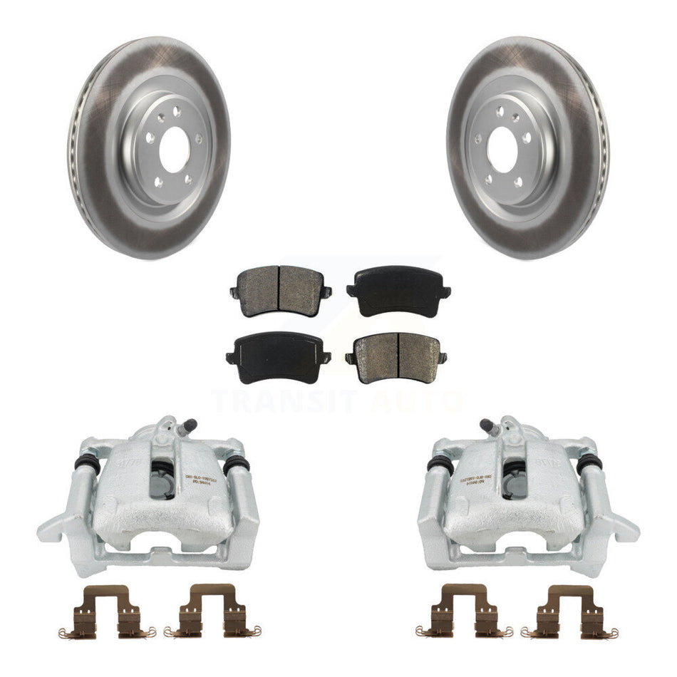 Rear Disc Brake Caliper Coated Rotors And Semi-Metallic Pads Kit For 2012 Audi A5 Quattro With 330mm Diameter Rotor KCG-100292S